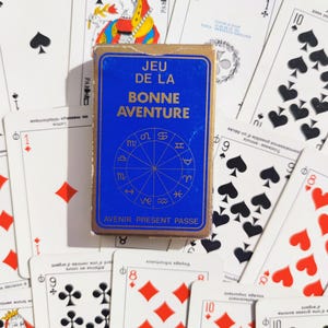 希少な占いゲーム「The Fortune Teller」1983 |ゴールドとロイヤルブルーのディテールを備えた第 2 版 |占いカード