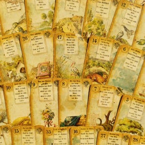 Jeu de Cartes Lenormand Antique – B. Dondorf 19e Siècle – Oracle Rare de Divination – 35 Cartes en Allemand