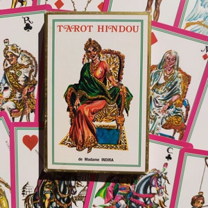 Tarot hindú Madam Indira 1993 - Juego adivinatorio excepcional de 30 cartas - Grimaud - Clarividencia y serenidad
