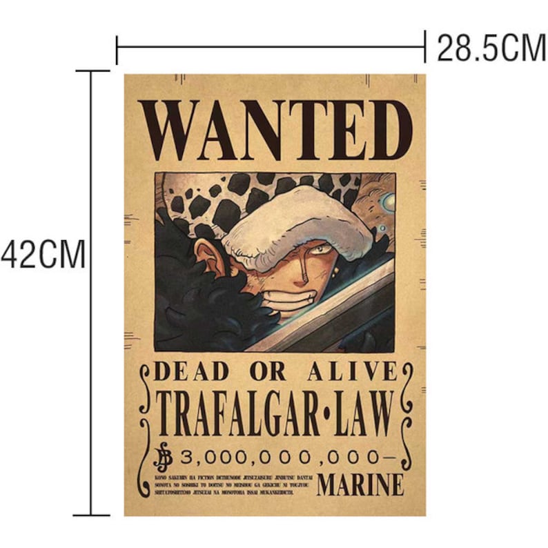 new-anime-one-piece-luffy-3-billion-bounty-wanted-posters-four-etsy