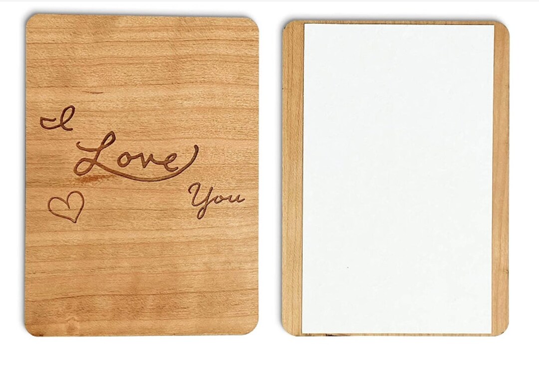 Wooden Valentines Day Card - Wood Birthday Card, Anniversary Card With ...