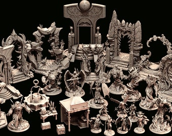 City of Portals - 3D printed tabletop ready resin miniatures - Only print (no STL) - Fantasy Loot DnD miniature set