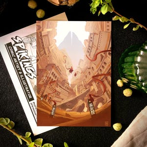 Stampa artistica di viaggio con tema desertico, stampa artistica di gioco per dormitorio, cartolina fantasy