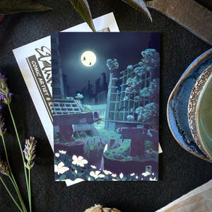 Affiche d'art NieR automates avec larme lunaire, impression d'art anime pour étude, carte postale de science-fiction