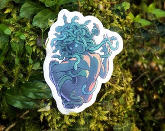Medusa-sticker, mythische godin Gorgon-sticker voor laptop, Dark Academia-cadeau