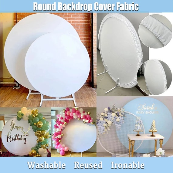 White Black Pink Round Backdrop Cover Wedding Baby Shower Etsy
