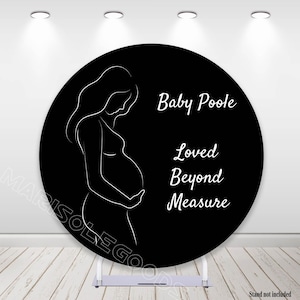 Kobieta w ciąży okrągłe tło Baby Shower tkanina poliestrowa koło tło do zdjęć z gumką