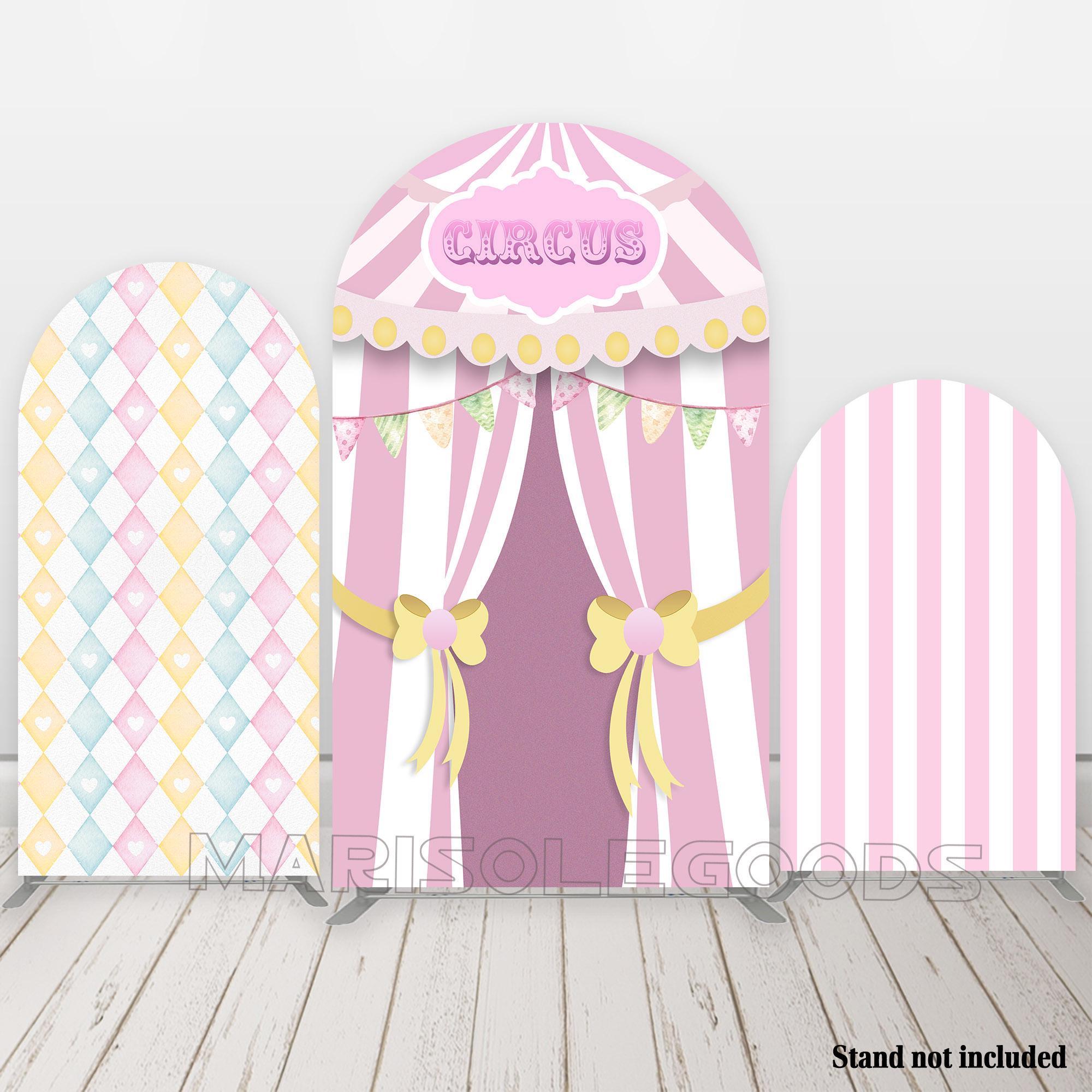 Circus Arch Backdrop Covers Carnival Tent Girl Birthday Party Double-sided Chiara Cover Polyester Fabric Cover