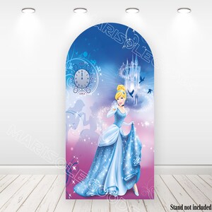 Cinderella Arch Backdrop Kids Birthday Party Fabric Chiara Photo Backdrop Cover Castle Backdrop