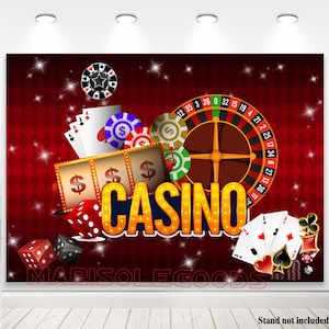 Casino Birthday Photo Backdrop Las Vegas Background 30th 40th 50th Birthday Party Decor