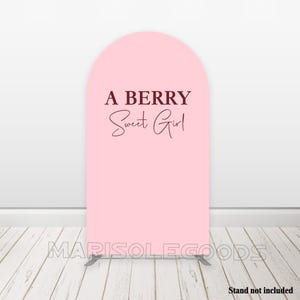 Strawberry Birthday Backdrop Arch Covers A Berry Sweet Girl Double-sided Chiara Polyester Fabric Cover
