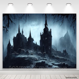 Halloween Photo Backdrop Dark Gothic Castle Forest Photography Background Vinyl Polyester Banner