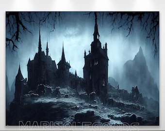 Halloween Hintergrund 3x2,5 M – Gruselig, Mit Burgtor & Sternenhimmel, Vinyl-Stoff Für Fotografie & Dekoration