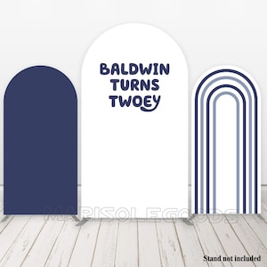 Twoey Birthday Arch Photo Backdrop Cover Wachadoo Blue Double-sided Chiara Cover Fabric Backdrop Cover
