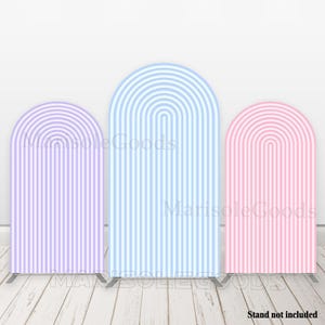 Solid Color Stripe Arch Backdrop Covers Birthday Party Baby Shower Bridal Shower Custom Color Chiara Cover Double-sided Polyester Fabric