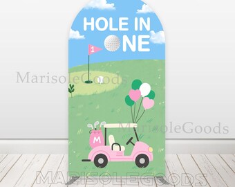 Fondo de golf "Hoyo en uno" / Arco para baby shower o cumpleaños