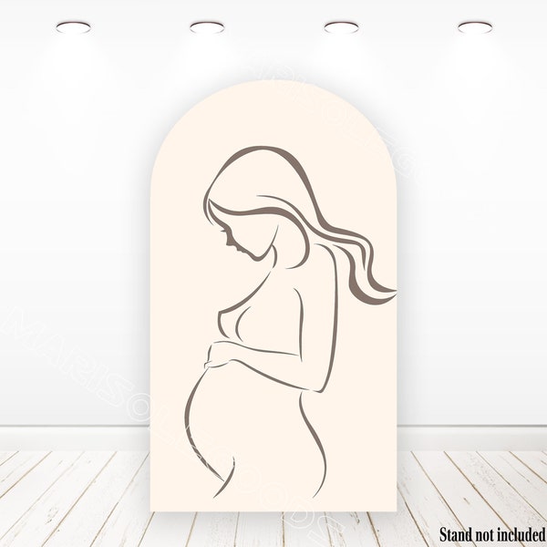 Pregnant Woman Silhouette Arch Backdrop Covers Baby Shower Double-sided Chiara Cover Fabric Arch Pillow Covers Background