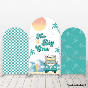 The Big One Arch Photo Backdrop Covers Green Checkered Baby Shower 1st Birthday Party Double-sided Cover Polyester Fabric Zipper Cover