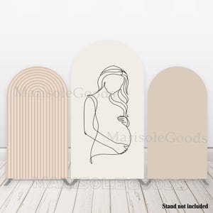 Pregnant Woman Arch Photo Backdrop Covers Baby Shower Double-sided Chiara Polyester Fabric Cover