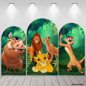 Le roi lion Simba arche toile de fond enfants anniversaire tissu recto-verso Chiara photo fond couverture bébé douche décor couverture image 9