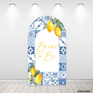 Bride to Be Backdrop Arch Backdrop Covers Tiles and Lemons Bridal Shower Double-sided Chiara Cover Print Your Picture Link