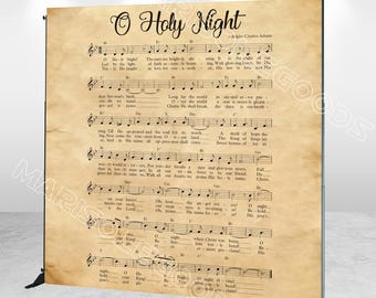 Sfondo fotografico in vinile e poliestere con canzone natalizia della notte santa