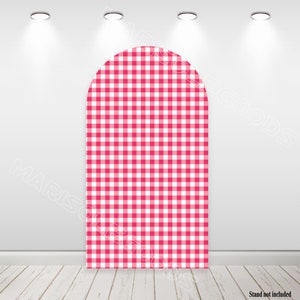 Coperture per archi con motivo a quadretti, personalizzate, in qualsiasi colore, fondale in tessuto, doppia faccia, copertura Chiara, fondale per feste