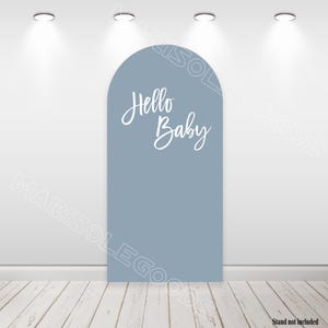 Hello Baby Arch Backdrop Covers Baby Shower Dusty Blue Double-sided Chiara Cover Polyester Fabric Cover
