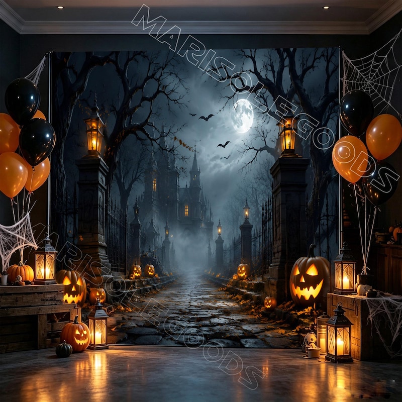 Backdrop With Name Gengar Halloween Backdrop - Etsy UK
