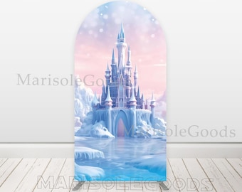 Ice Castle Arch Backdrop Cover Princess Fariy Tale Tower Doublesided Polyester Fabric Background