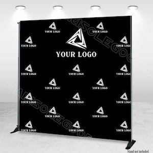 Toile de fond photo avec logo personnalisé : bannière de fête d'entreprise