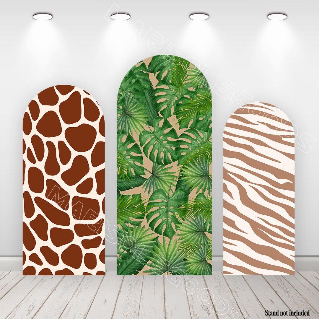 Various Leopard Animals Fur Print Arch Backdrop Kit