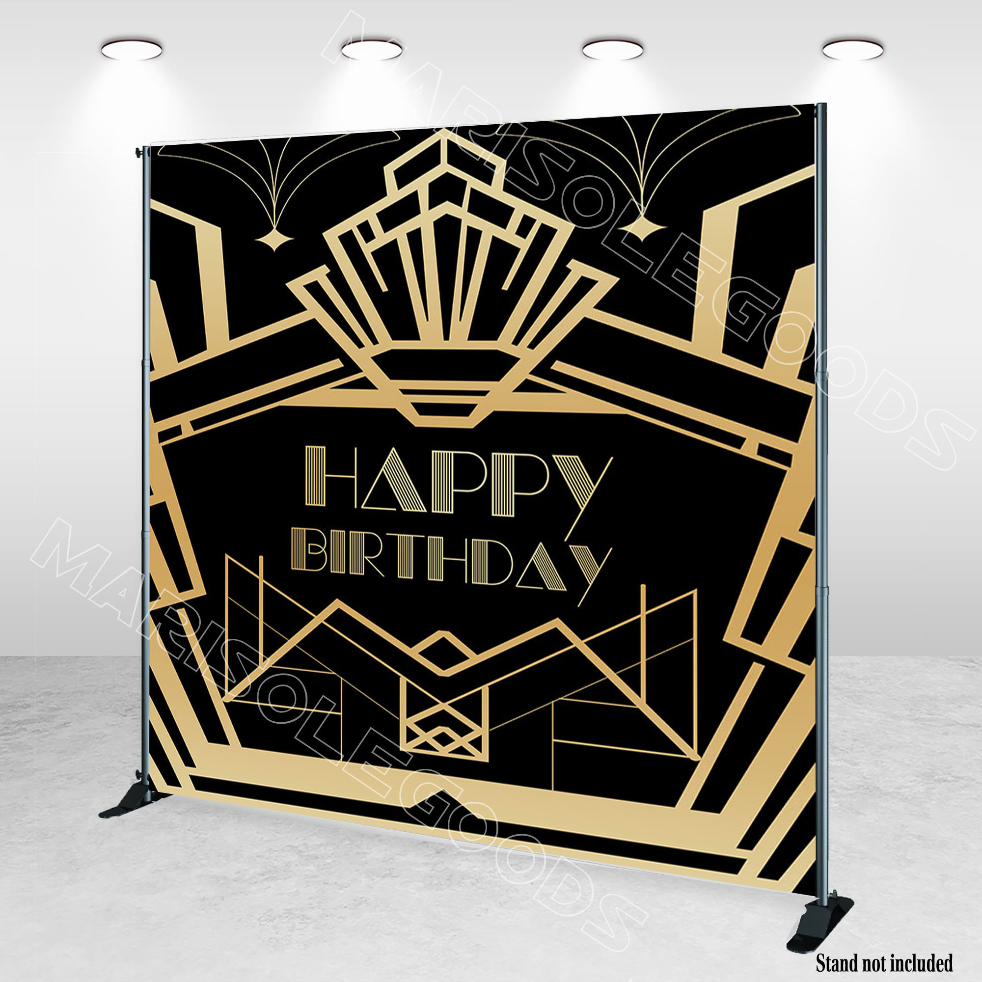 Great Gatsby Photo Backdrop Gold and Black Birthday Party Photography Background 30th 40th 50th 60th Birthday Decor