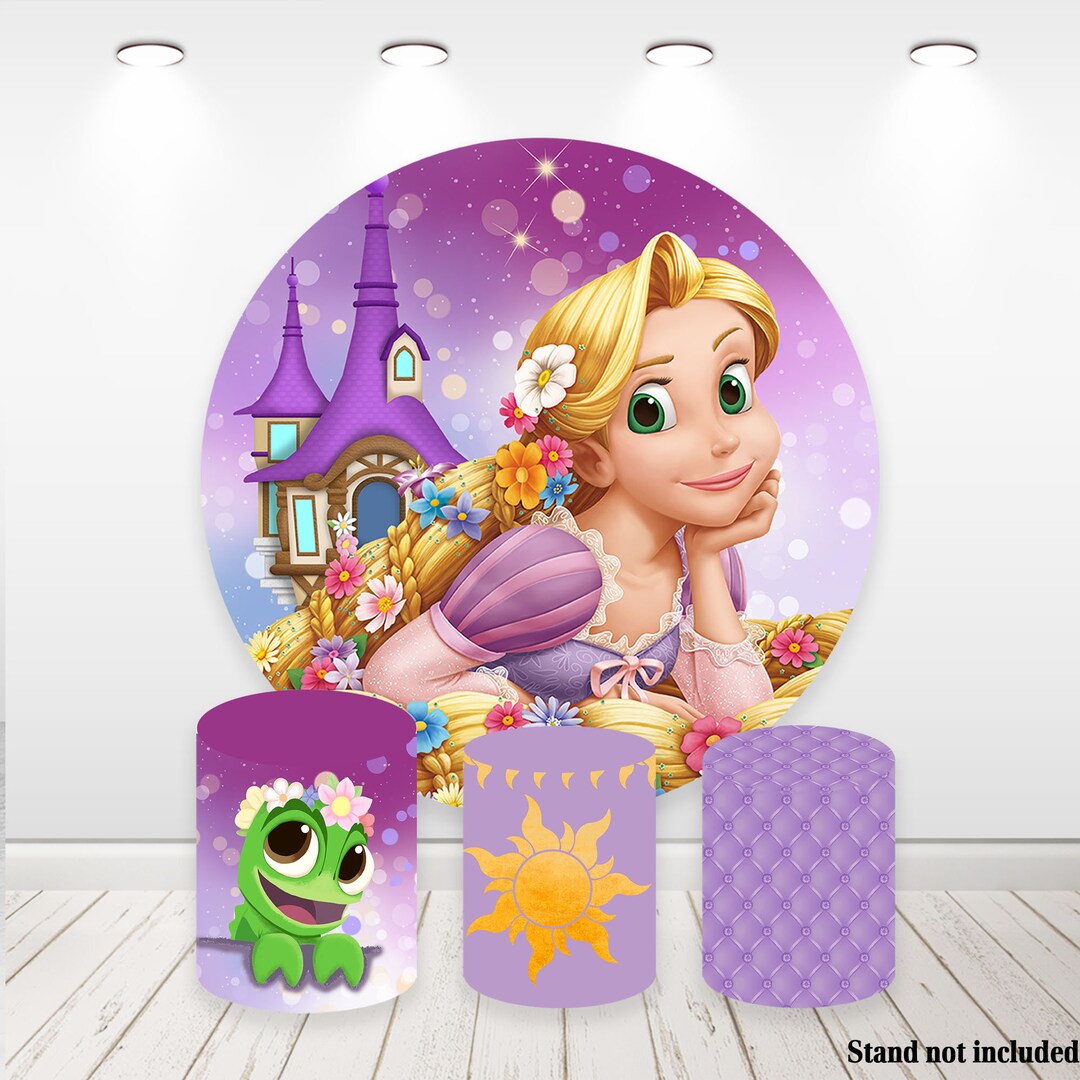 Tangled Backdrop Rocks Rapunzel Tangled Round Backdrop Fabric Elastic Cylinders - Etsy Australia