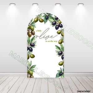A little Olive is on the Way Arch Backdrop Covers Baby Shower Double-sided Chiara Cover Polyester Fabric Backdrop Cover
