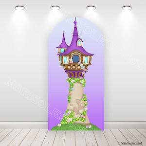 Princess Tower Fabric Arch Covers Princess Castle Birthday Party Double-sided Chiara Cover Purple Polyester Fabric Cover
