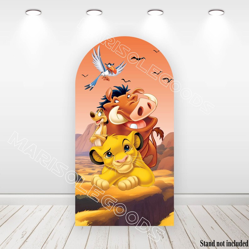 Le roi lion Simba arche toile de fond enfants anniversaire tissu recto-verso Chiara photo fond couverture bébé douche décor couverture image 7