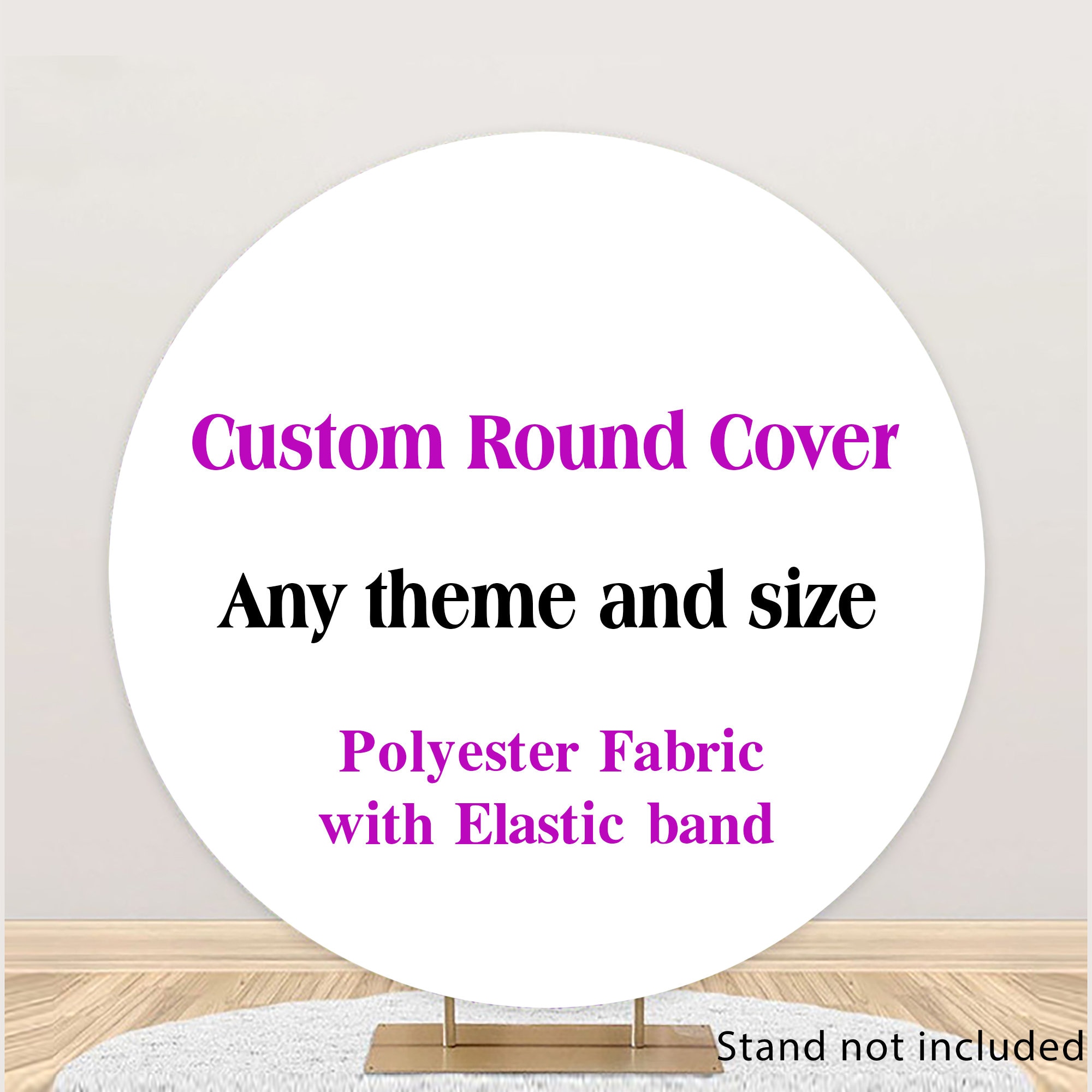 CUSTOM Round Backdrop Cover Circle Polyester Photo Background with Elastic Band Or Print Your Picture Any Size Any Picture