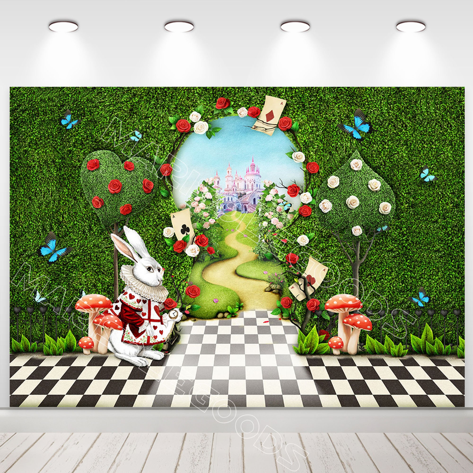 Toile De Fond Alice Au Pays Des Merveilles – Vinyl – Décor Anniversaire Conte De Fées