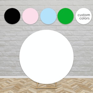 White Black Pink Round Backdrop Cover Wedding Baby Shower Birthday Circle Fabric Photoshoot Custom Color Elastic Photo Background Banner