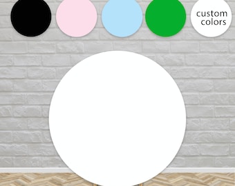 White Black Pink Round Backdrop Cover Wedding Baby Shower Birthday Circle Fabric Photoshoot Custom Color Elastic Photo Background Banner