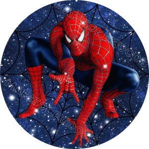 Toile de fond Photo Spiderman en tissu rond, couvertures de cylindres élastiques, couvertures de socle de photo de fête d'anniversaire image 4