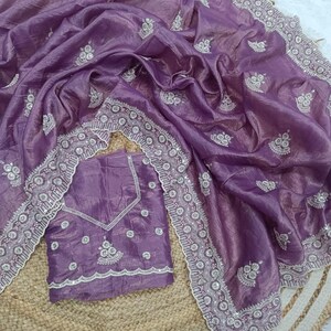 Exclusive Purple Soft Gold Crush Cotton Embroidered Saree, Thread  Work, Sequins Work, Saree For USA Women, Ceremonial Saree, Wedding Wear