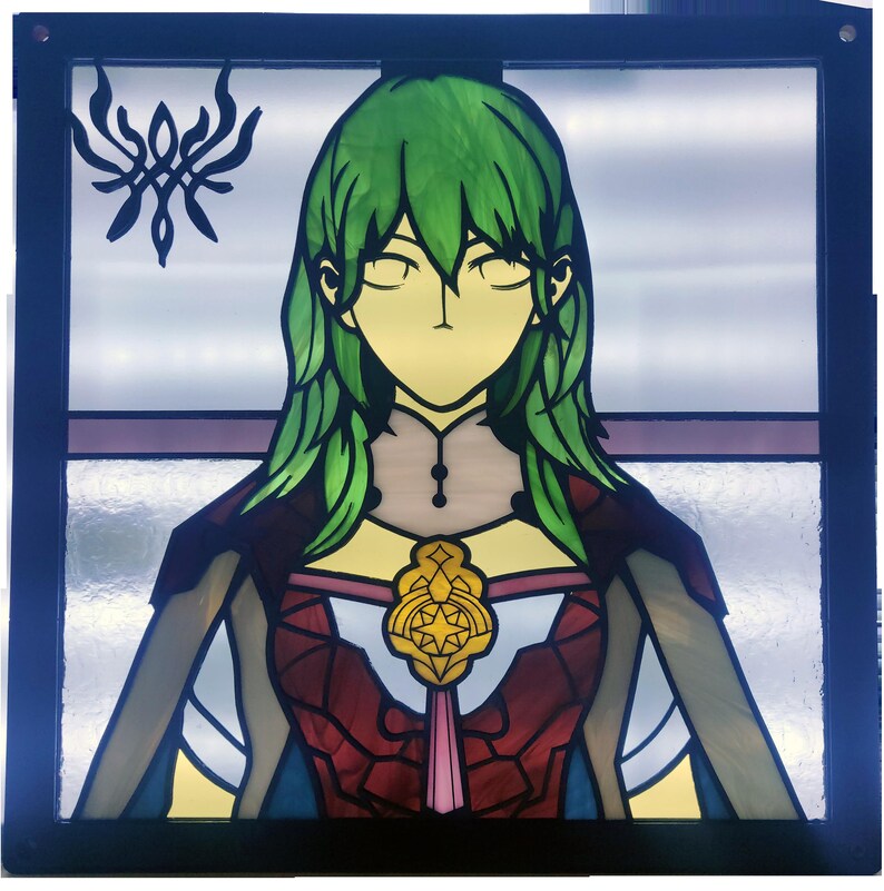 Byleth female Stained Glass Portrait fire Emblem Etsy