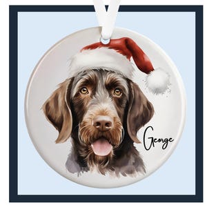 Custom German wire haired pointer dog ornament, Christmas decoration