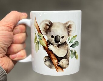 Koala Bear Ceramic Coffee Mug, Koala Lover Gift
