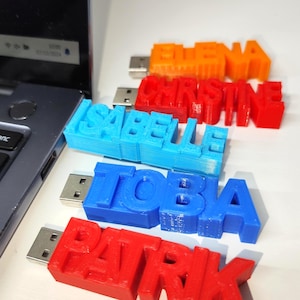 64GB USB Stick Personalized with your own name and color / Pen drive / Flash drive / School gift / Gadget / Technology / Gift