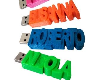 Chiavetta USB 32GB Personalizzata con proprio nome e colore/ Unità flash USB/ Computer/PC/Pendrive/ Memoria/ Regalo/ Gadget scuola