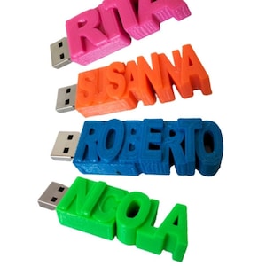 Memoria USB 32 GB personalizada con tu nombre y color / Memoria USB / Ordenador / PC / Pendrive / Memoria / Regalo / Gadget escolar