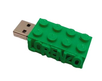 32GB USB stick PERSONALIZED with your name in the shape of Lego bricks - Gift idea - Men Women - School, Sport, Office